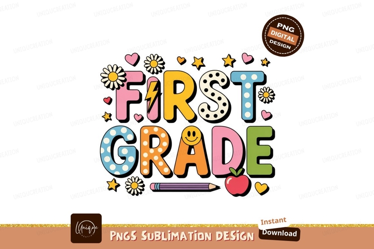 Colorful First Grade School Design education learning