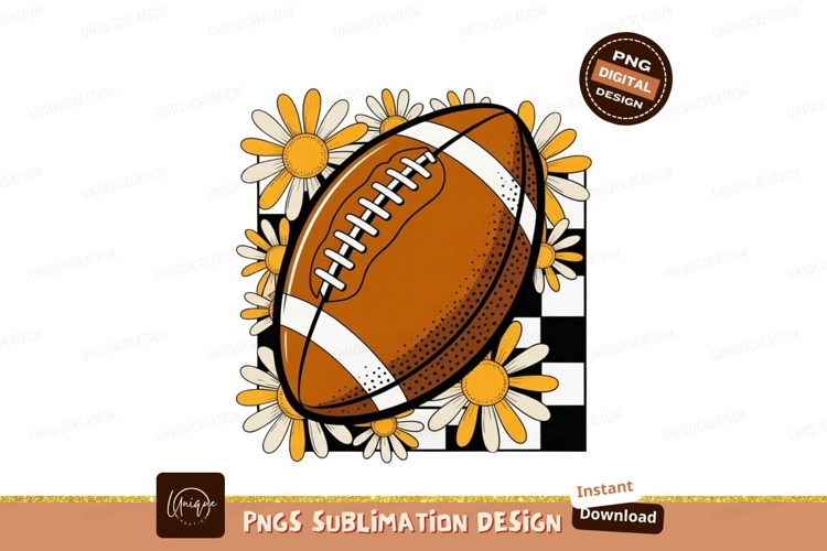 Football flowers checkerboard orange white