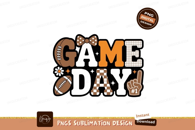 Football game day celebration graphic image