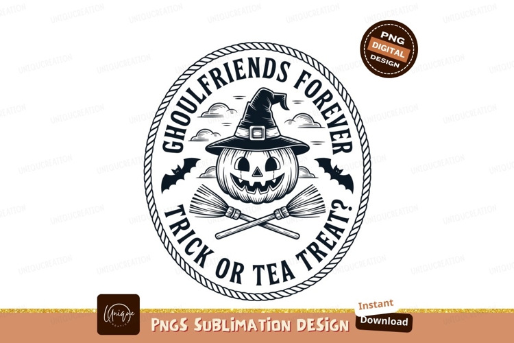 Pumpkin witch hat broom bats Halloween