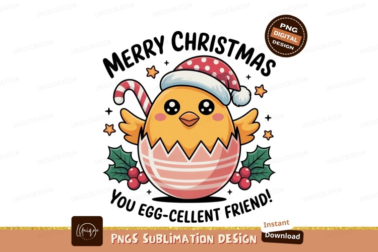 Festive chick wearing santa hat christmas candy
