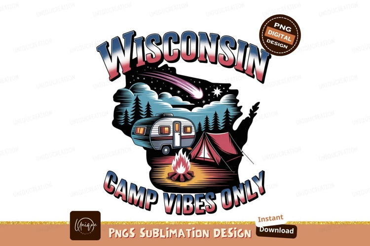 Wisconsin camping night scene tent trailer