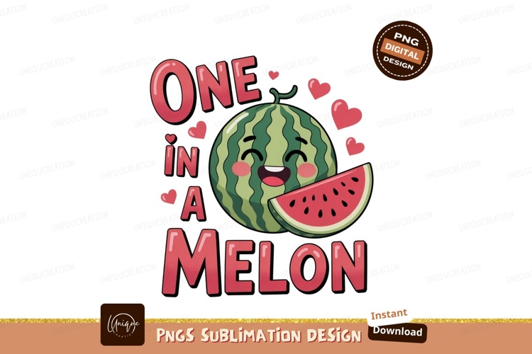 Happy watermelon slice hearts fruit cute