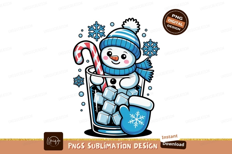 Snowman drink ice candy cane image