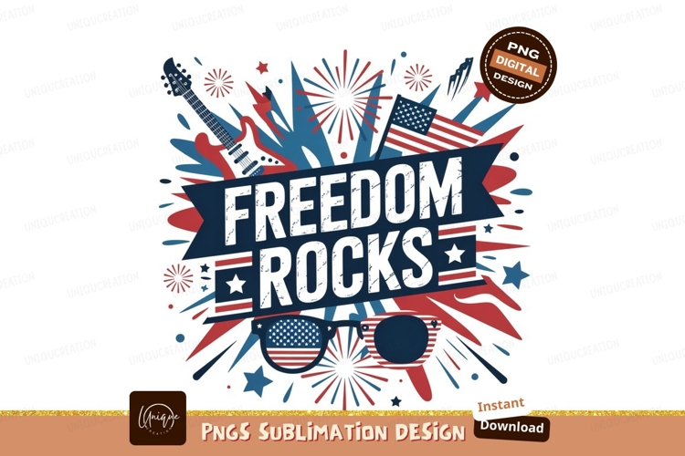 Patriotic Guitar Fireworks Sunglasses SUBLIMATION