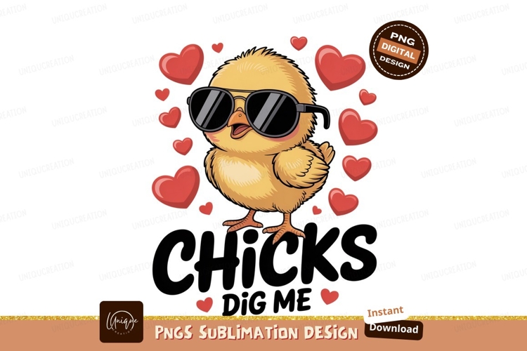 Cool chick wearing sunglasses surrounded by hearts