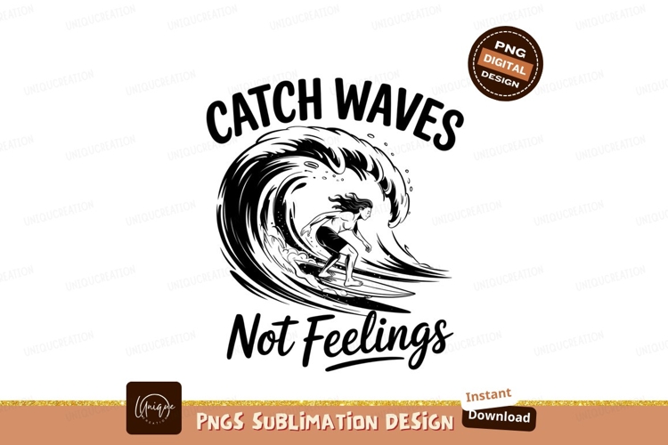 Surfing Black And White Catch Waves Graphic
