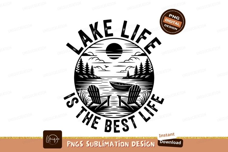 Lake Life Boat Chairs Vector Illustration