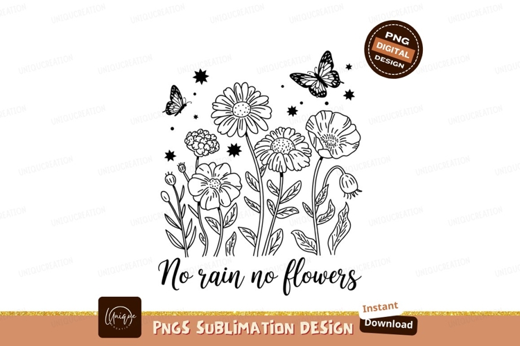 Flower Clipart Black And White Image 14