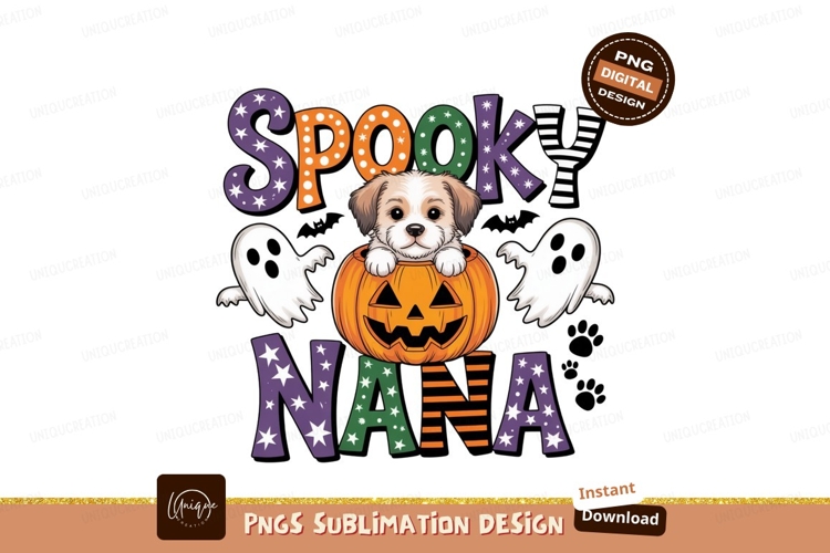 Spooky puppy pumpkin ghosts nana halloween
