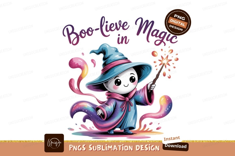 Cute wizard casting magic spell robe