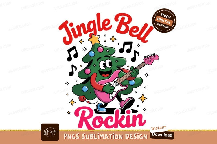 Christmas tree playing guitar music rock
