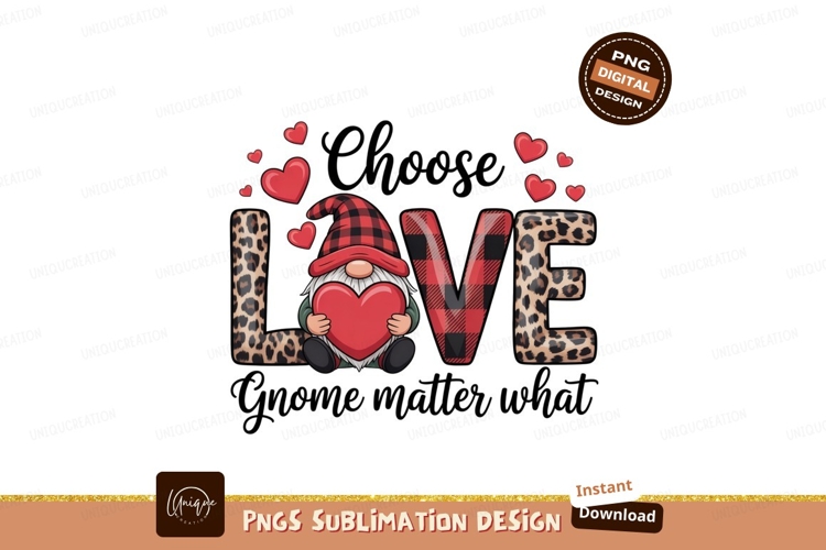 Gnome holding heart with love letters valentine buffalo example image 1