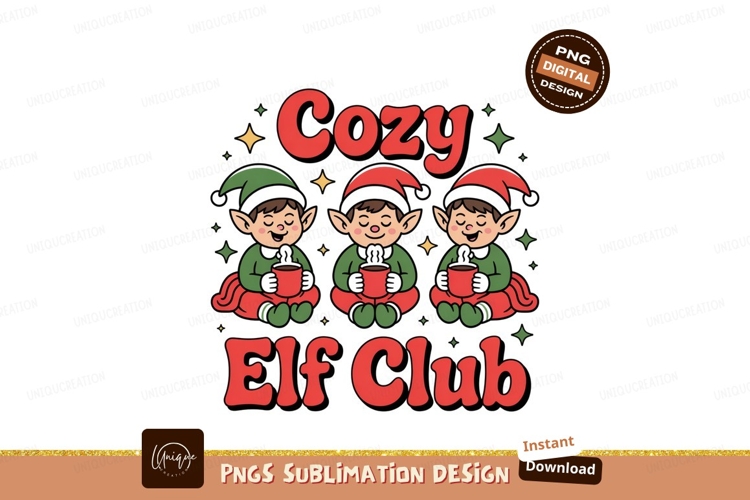 Cozy Elves Drinking Hot Cocoa christmas
