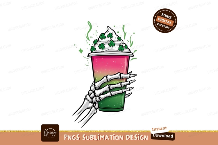St Patricks Day Smoothie Skeleton Hand