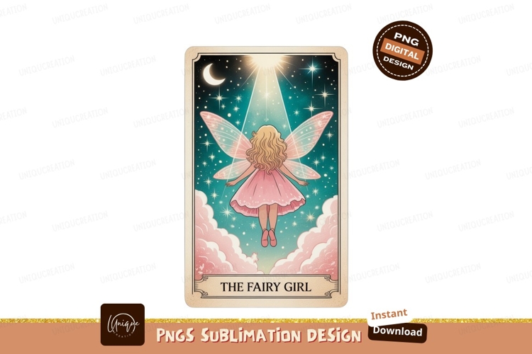Blonde fairy girl pink dress celestial image