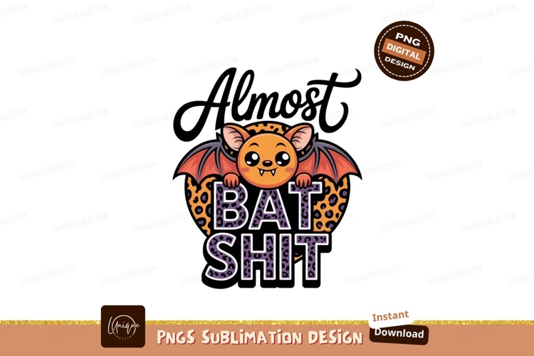 Cute bat with leopard print wings halloween