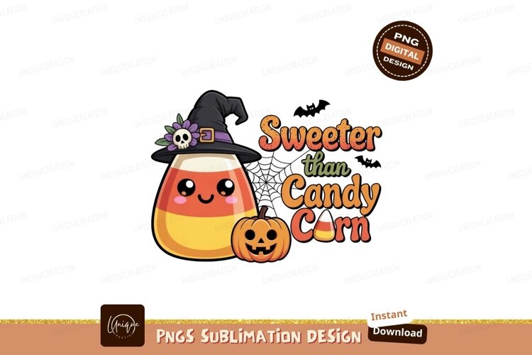 Cute candy corn witch pumpkin halloween