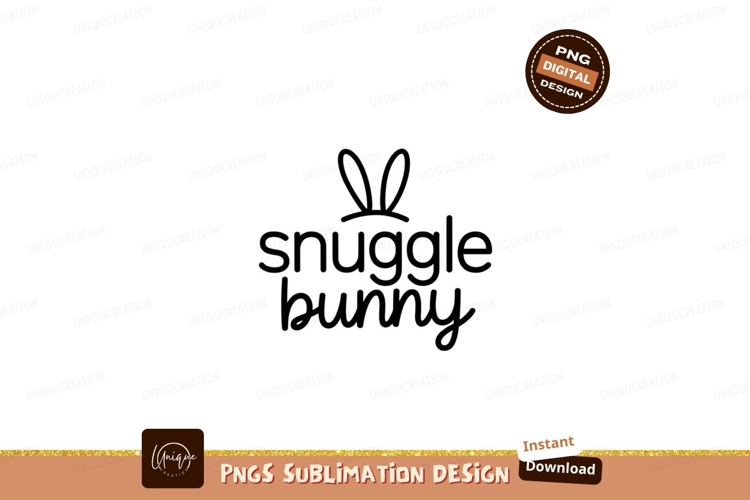 Snuggle Bunny Handwritten Logo Sublimation Png