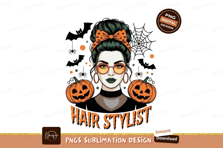Halloween stylist with pumpkins woman orange
