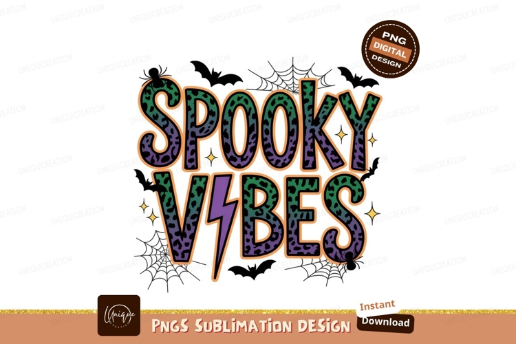 Spooky Vibes Leopard Print Halloween image