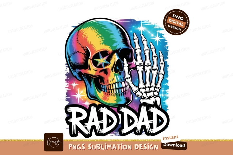 Colorful skull skeleton hand cosmic stars