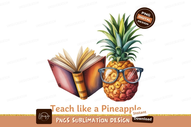 Pineapple wearing glasses reading book education