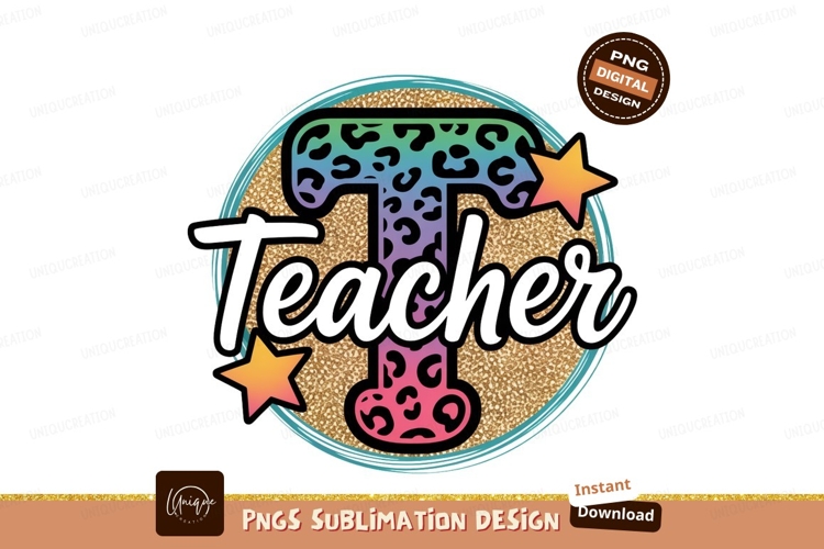 Leopard print teacher graphic sublimation