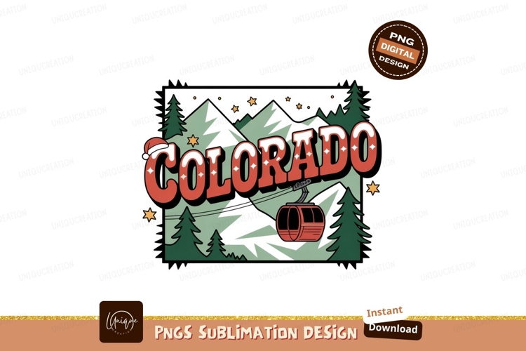 Retro Colorado mountain ski lift image