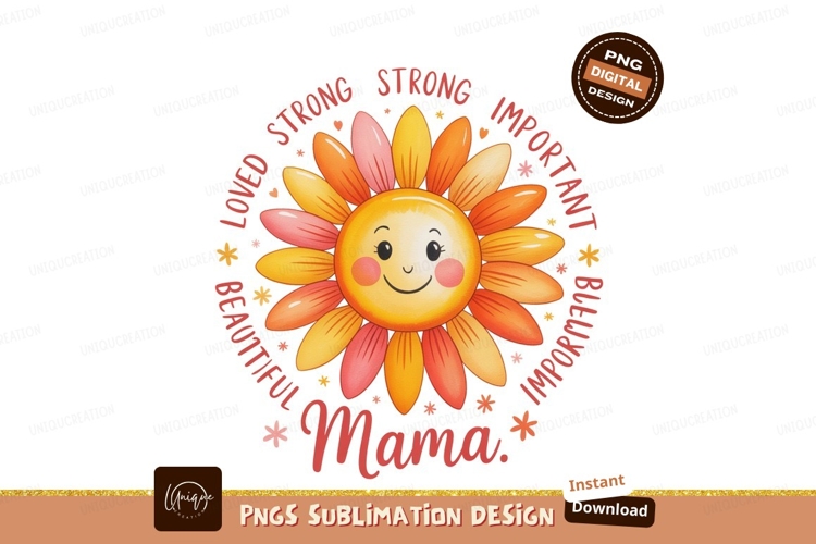 Smiling sun flower with positive words happy