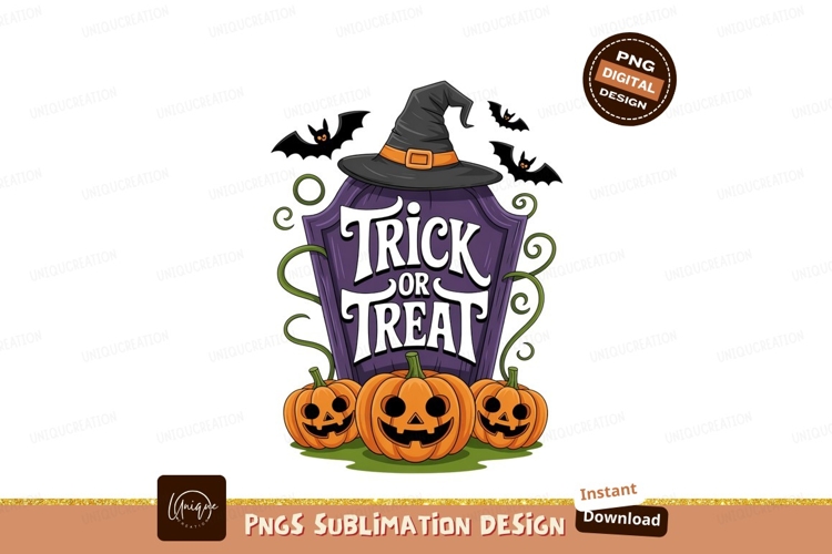 Halloween tombstone pumpkins witch hat bats image