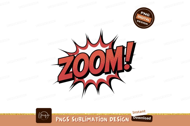 Red explosion word zoom comic white