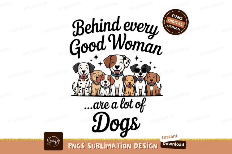 Happy dogs with text cartoon black