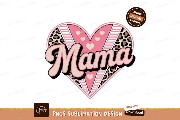 Pink heart mama leopard stripes image