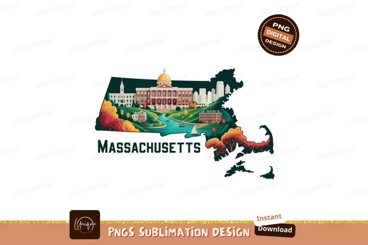 Massachusetts state landmarks autumn colors capitol