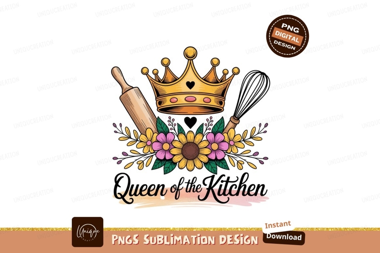 Golden crown floral baking tools image