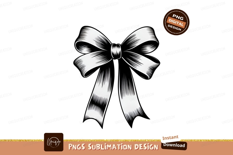 Elegant Black And White Bow Illustration