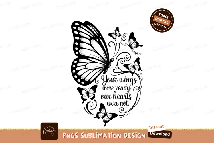 Butterfly wings hearts sublimation memorial