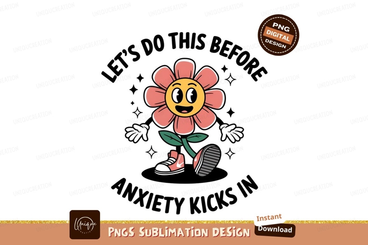 Retro Flower Character Lets Do This