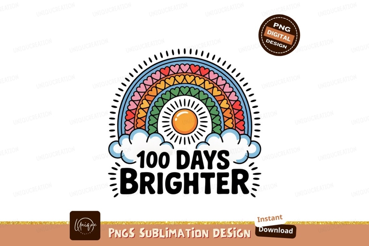 Colorful hearts rainbow sun clouds image