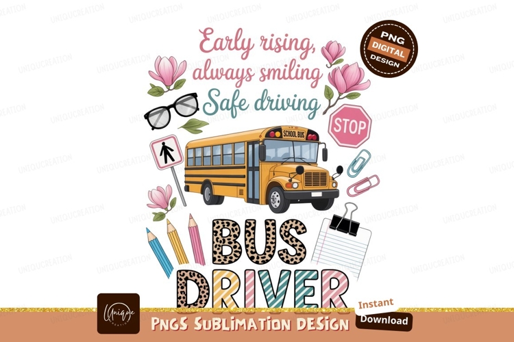 Yellow bus driver quote art school stop example image 1
