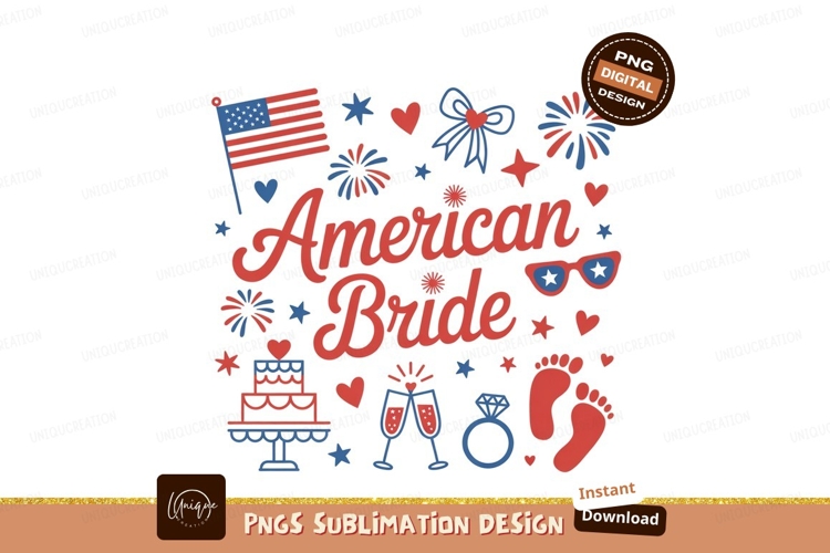 American bride celebration design wedding patriotic