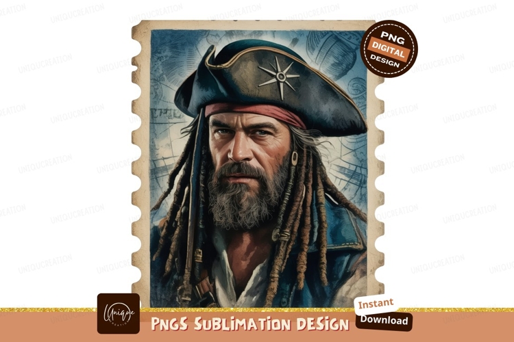 Grizzled pirate captain with dreadlocks beard