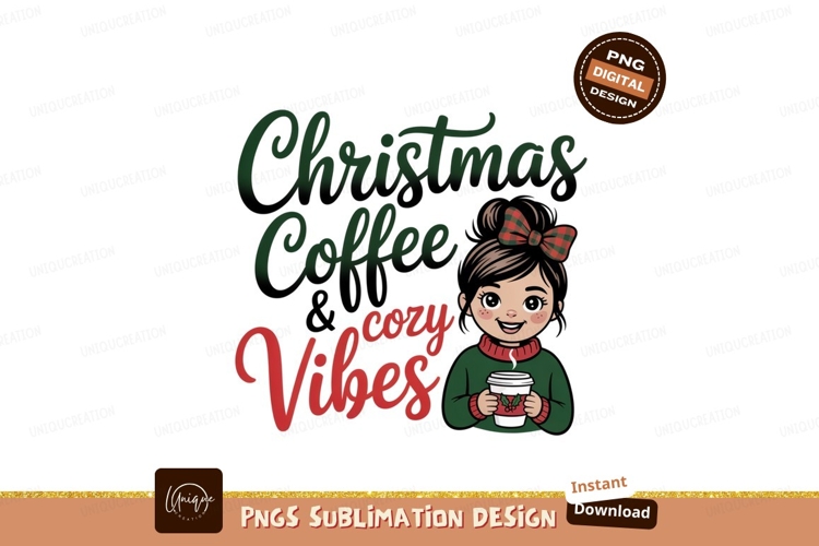 Girl christmas coffee cozy vibes image