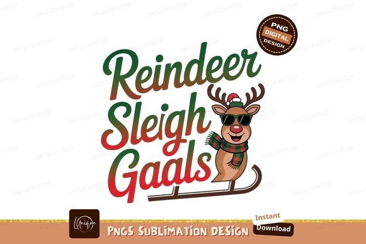 Reindeer Sleigh Cool Gaals christmas holiday