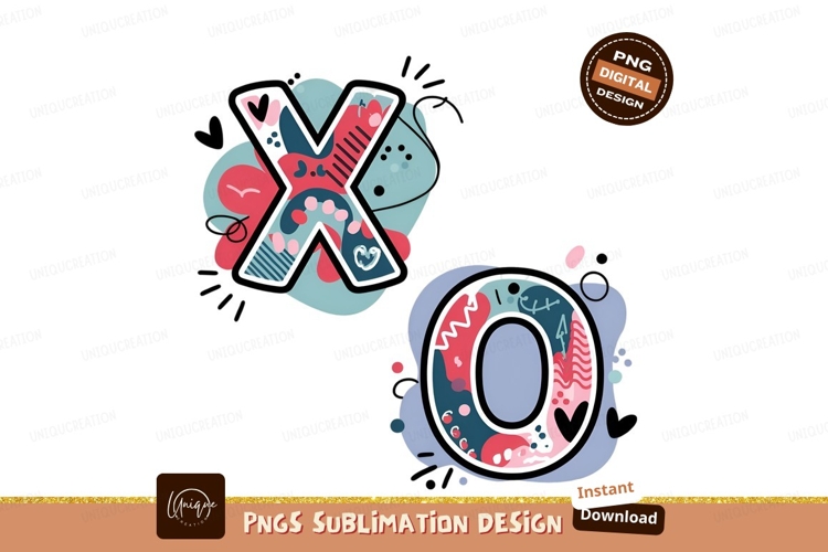 Hugs And Kisses Playful Design Sublimation Png example image 1