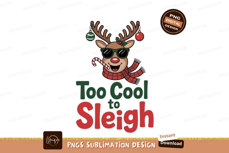 Cool reindeer holiday festive phrase christmas