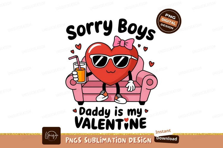 Daddy Valentine Cute Heart Cartoon Illustration