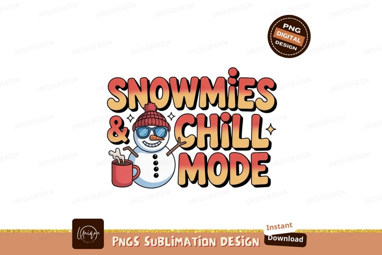 Snowman holding hot drink winter