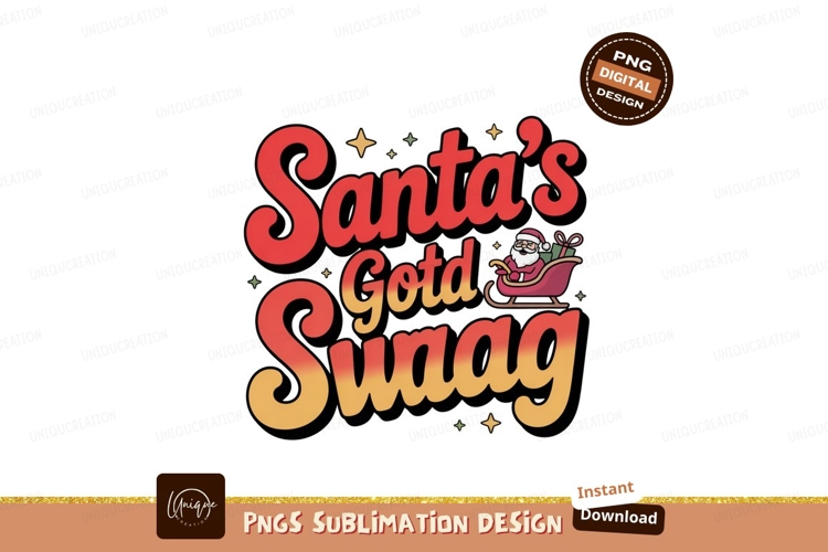 Santas Gold Swag claus sleigh